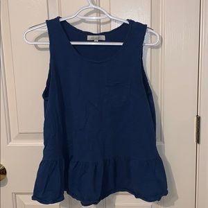 Anthropologie blue peplum tank top
